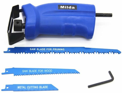 Milda 2018 new power tool accessories Reciprocating saw Metal Cutting wood Cutting Tool electric drill attachment with 3 blades