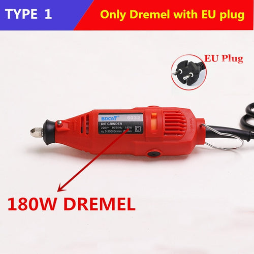 BDCAT 180W Electric Dremel Engraving Mini Drill polishing machine Variable Speed Rotary Tool with 186pcs Power Tools accessories